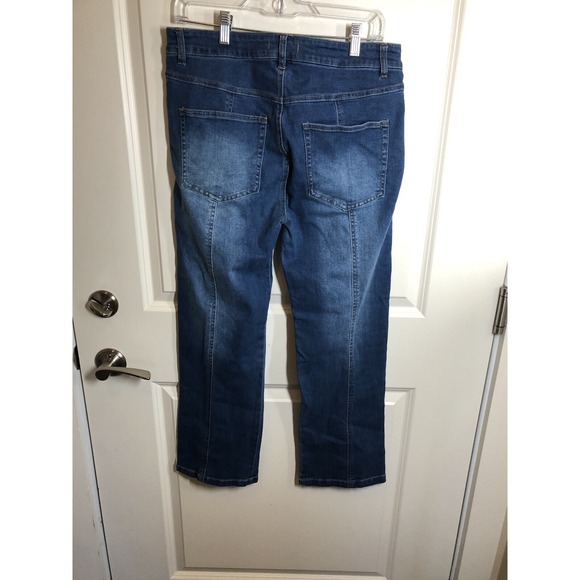 Sundance Jeans Womens 30 Blue Denim Wide Leg Stretch Comfort Casual - Picture 5 of 9